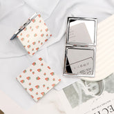 β¨ Made Of Eco-Friendly PU Leather, You Can Play With Various Prints! Plating Silver Metal Edge, HD Glass Mirror, 70*70mm Square Cosmetic Mirror, Colorful And Diverse, Unlimited Imagination! β¨